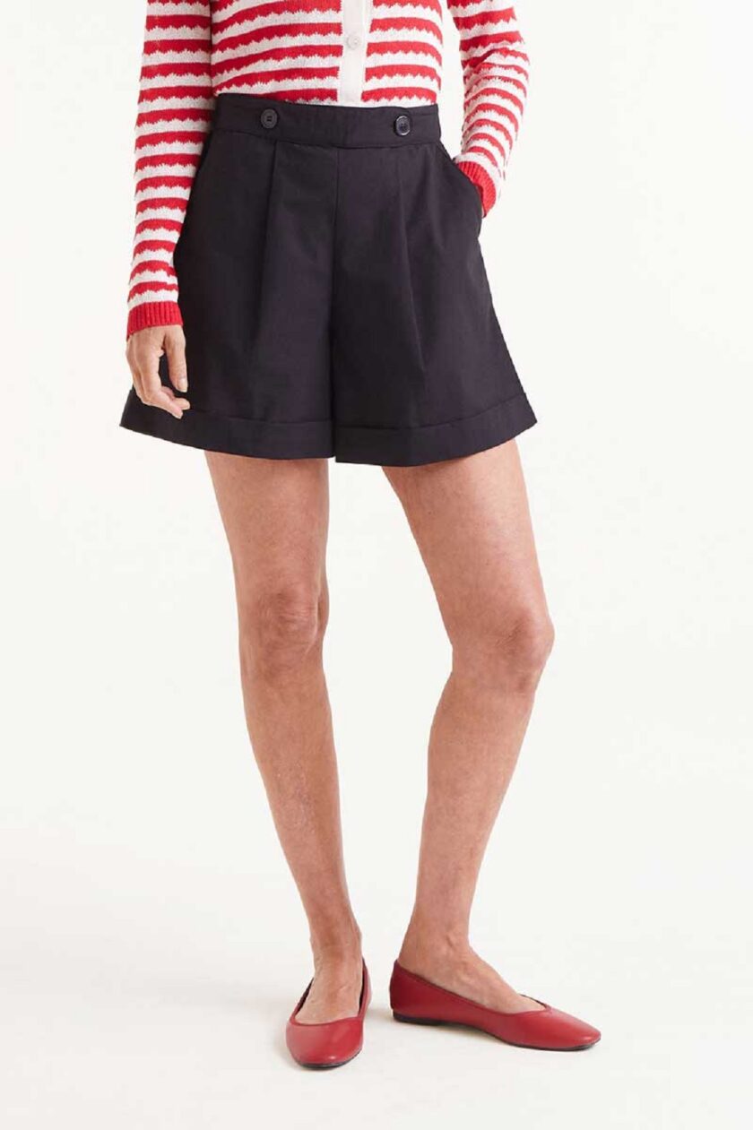 Black button shorts lovebyhands.gr
