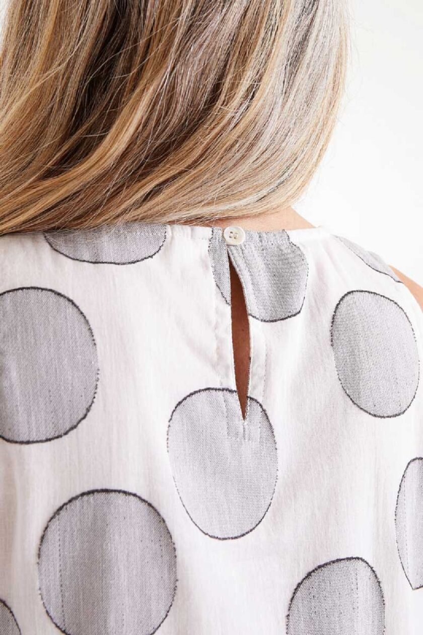 Long white circle print dress lovebyhands.gr