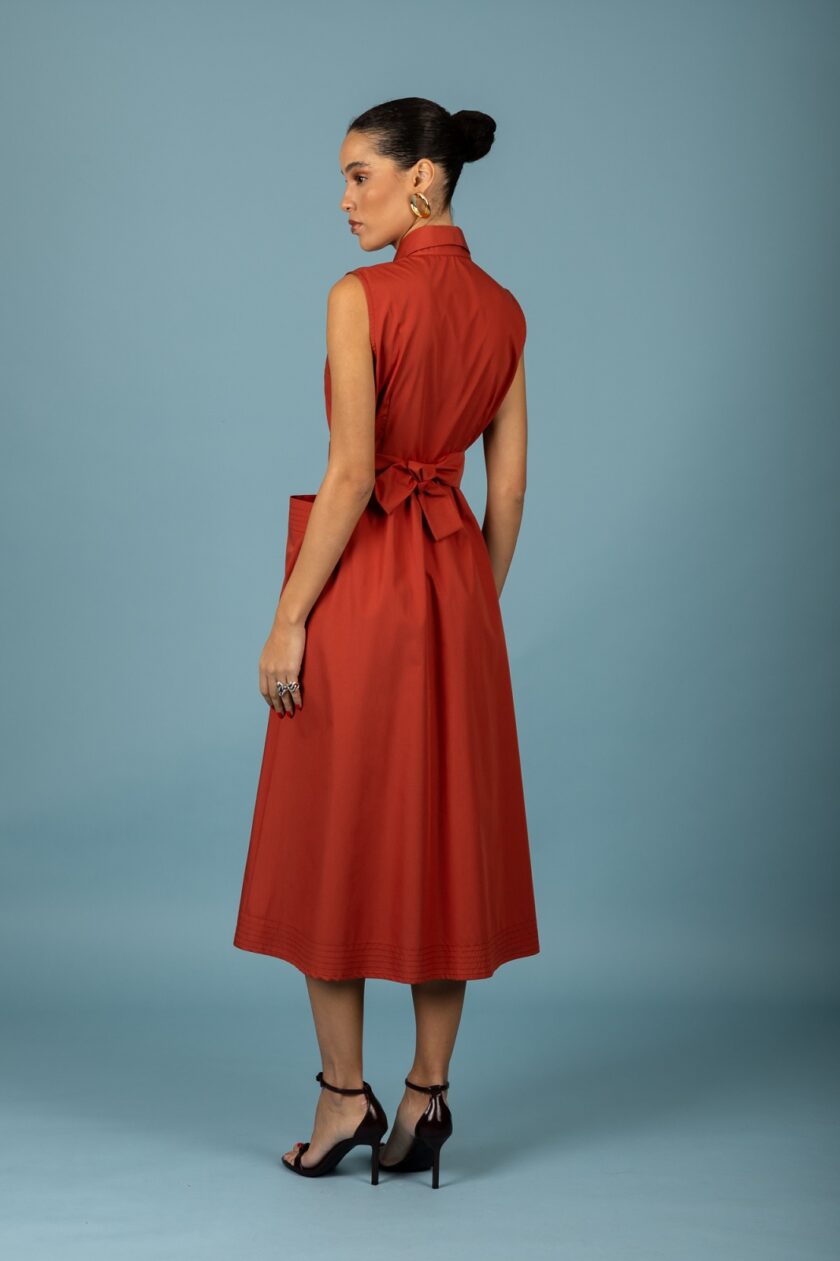 Rebecca dress - Red Brown lovebyhands.gr