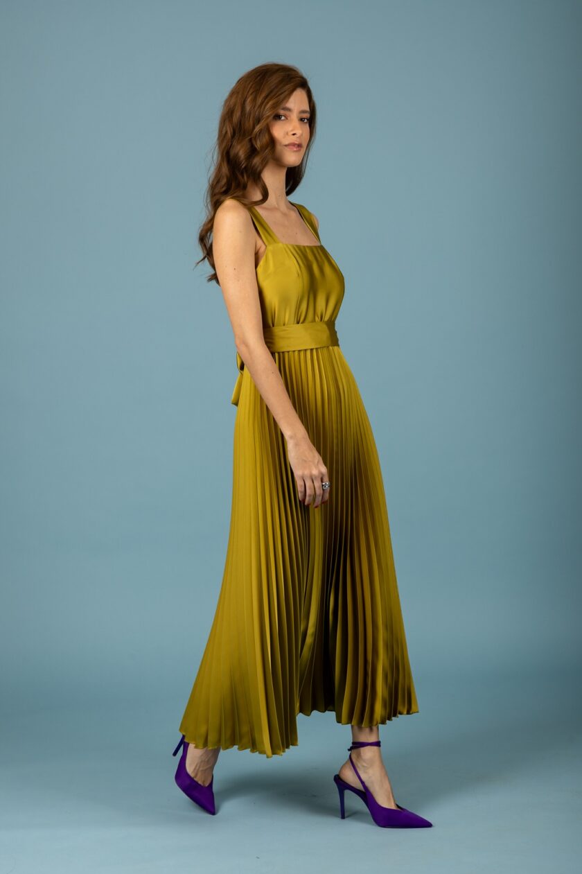 Clara plisse dress - Olive lovebyhands.gr