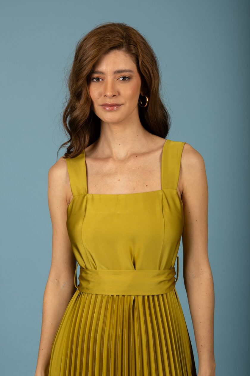 Clara plisse dress - Olive lovebyhands.gr