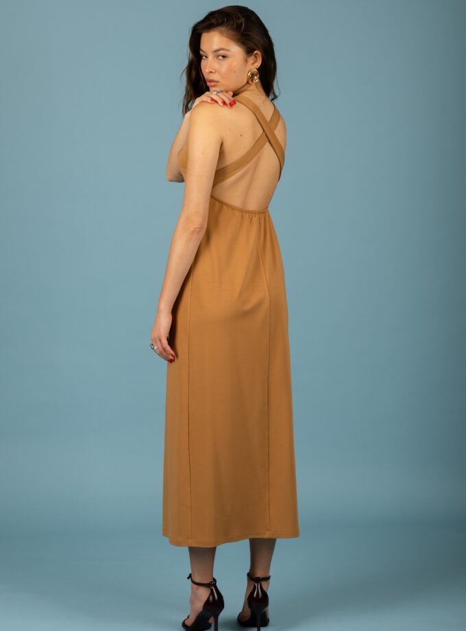 Emily open back dress - Biscuit lovebyhands.gr