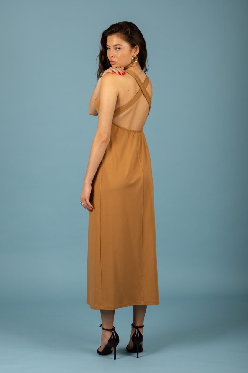 Emily open back dress - Biscuit lovebyhands.gr