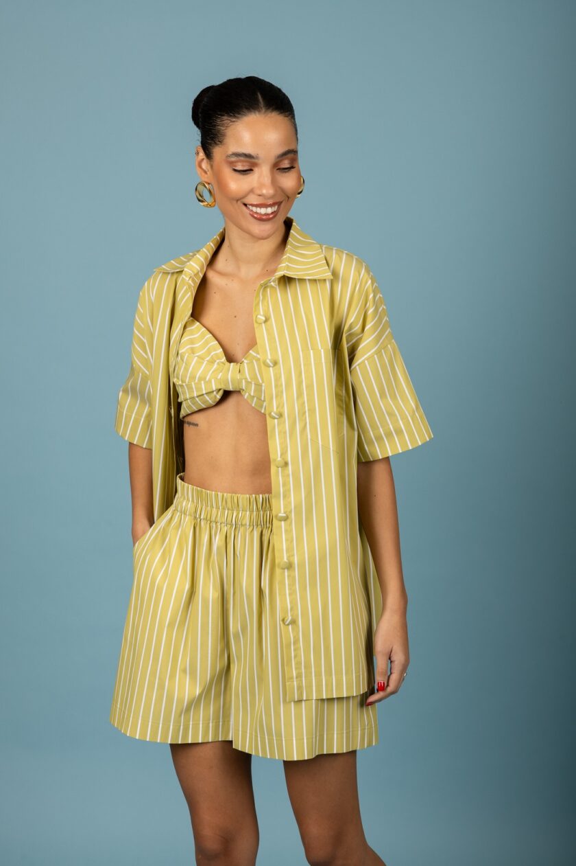 Benjamin oversize shirt -Lime lovebyhands.gr