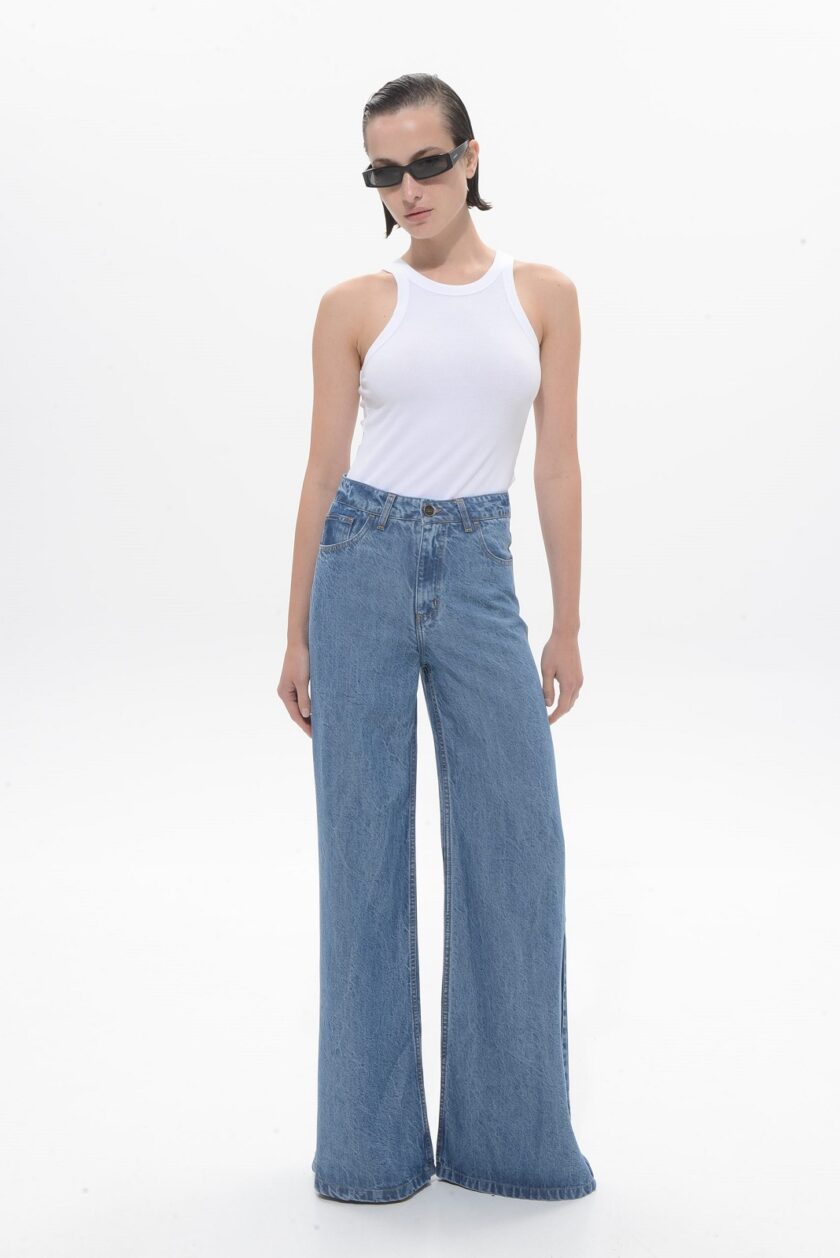 Belen - Mid Blue Tencel Pants lovebyhands.gr