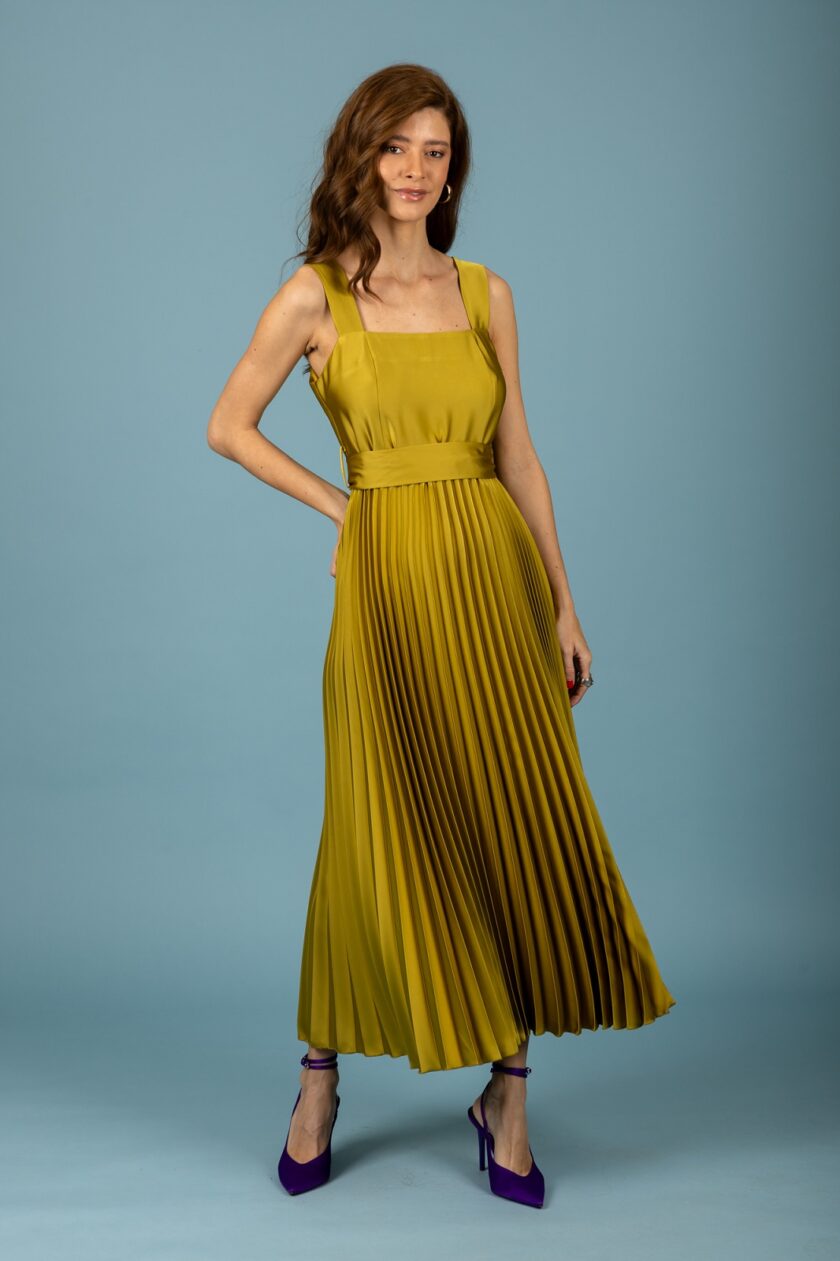 Clara plisse dress - Olive lovebyhands.gr