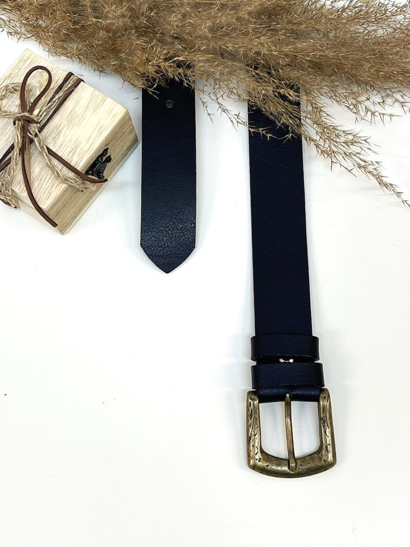 Leather Belt - Black & Bronze lovebyhands.gr