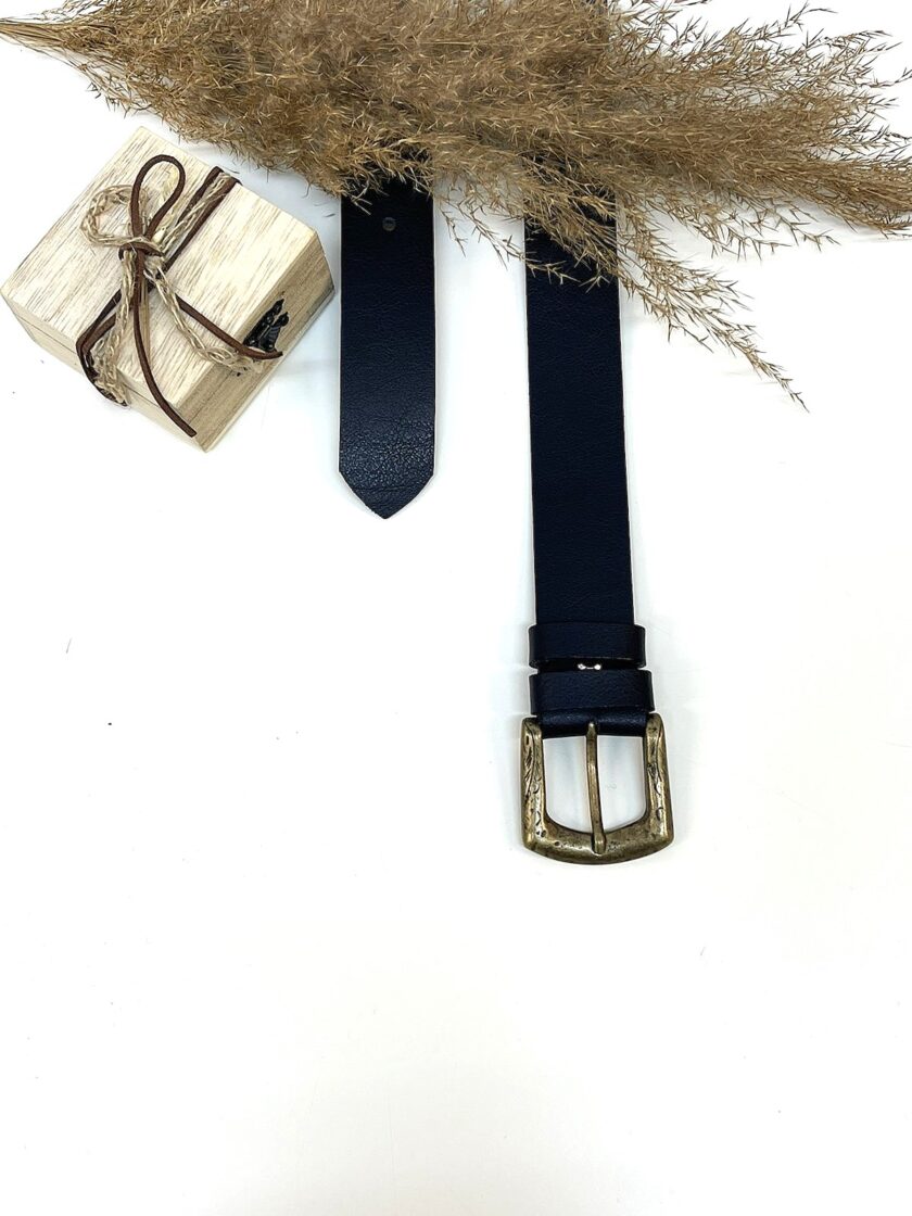 Leather Belt - Black & Bronze lovebyhands.gr