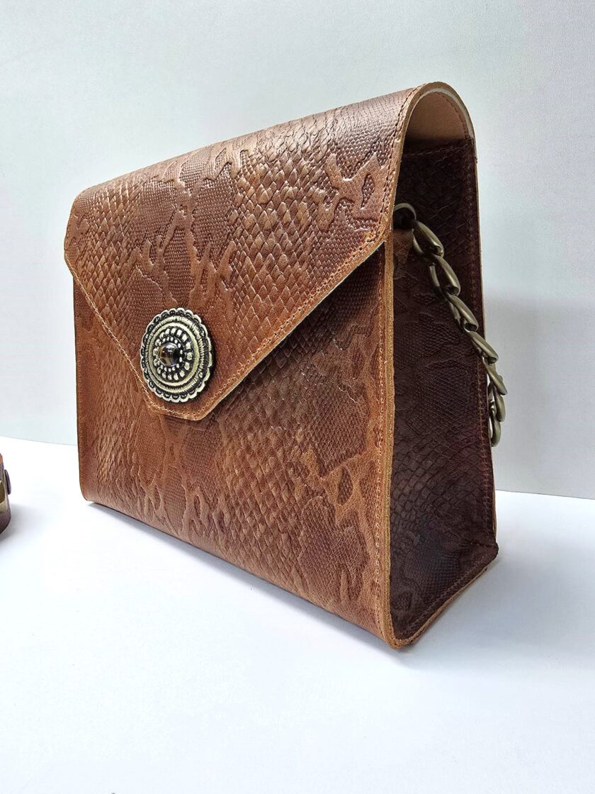 Danae Bag - Snake Effect Brown lovebyhands.gr