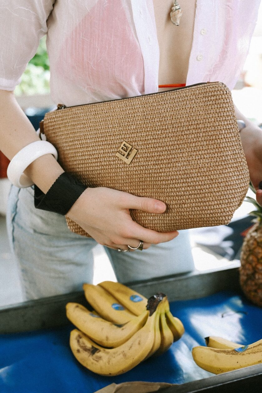 Necessaire Rafia Bag - Tabac lovebyhands.gr
