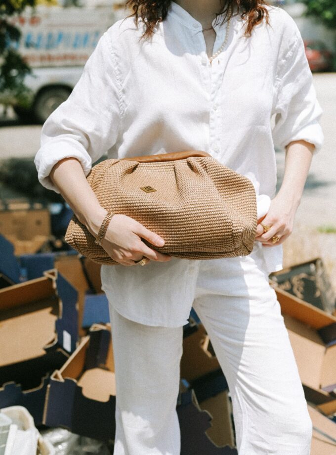 Paris Rafia Bag - Tabac lovebyhands.gr