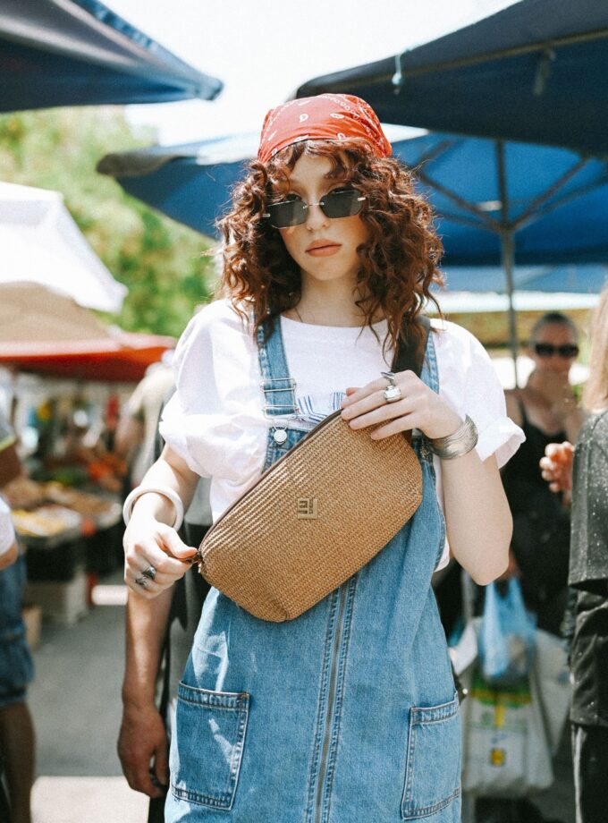 Dafne Rafia Bag - Tabac lovebyhands.gr