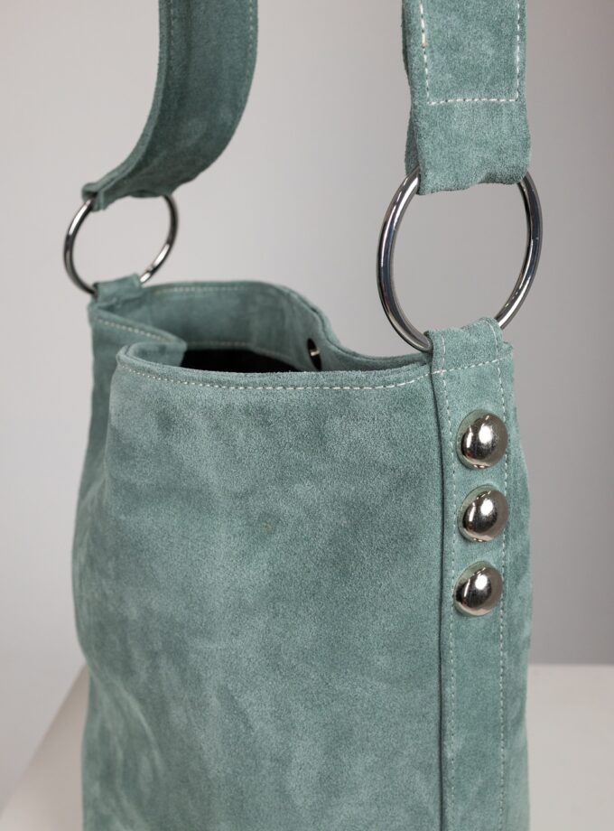 Sandra Bucketbag - Mint Suede lovebyhands.gr