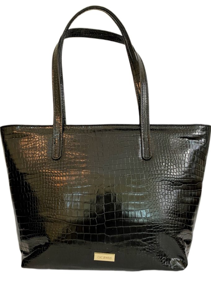 Nelly Totebag - Black Croco lovebyhands.gr