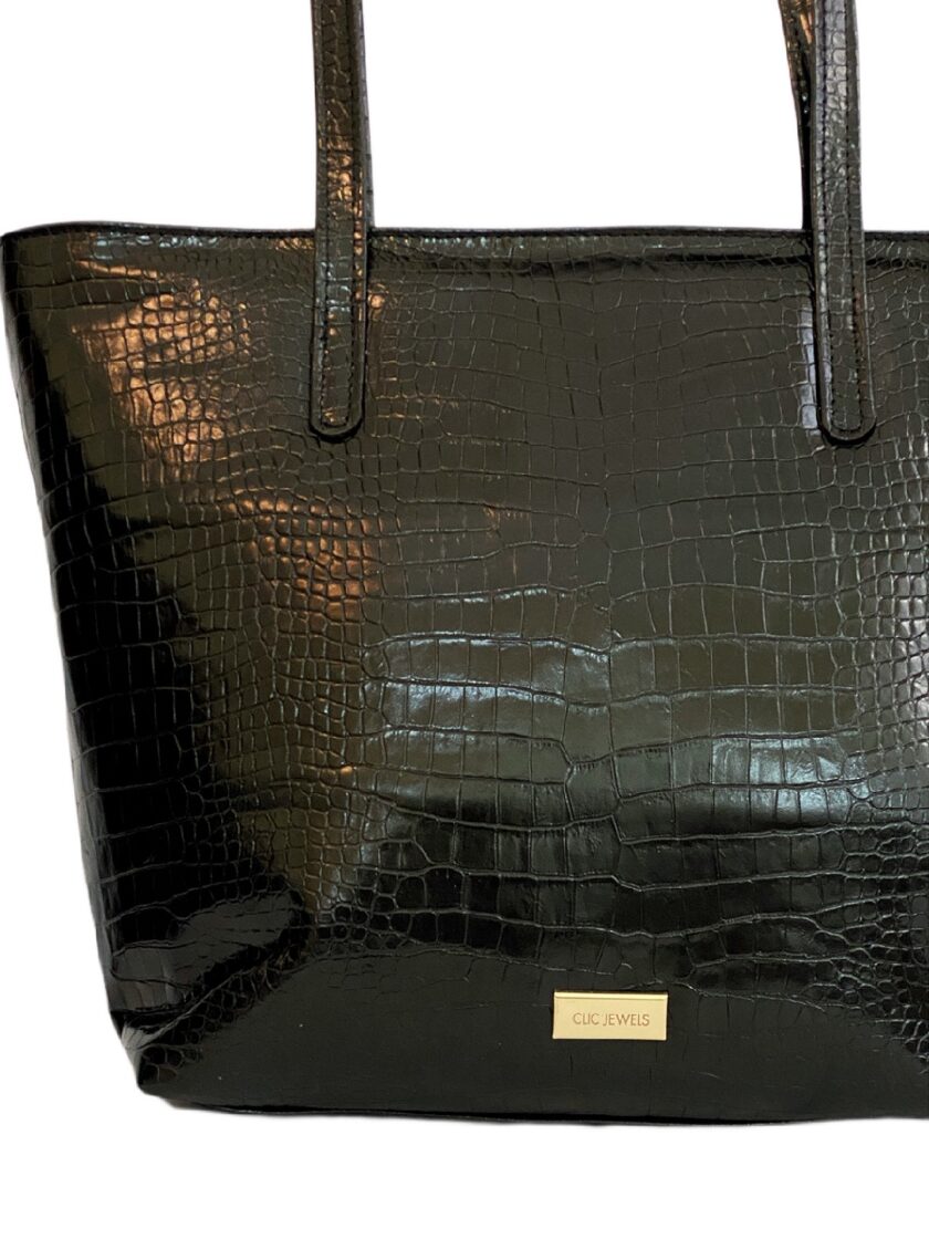 Nelly Totebag - Black Croco lovebyhands.gr