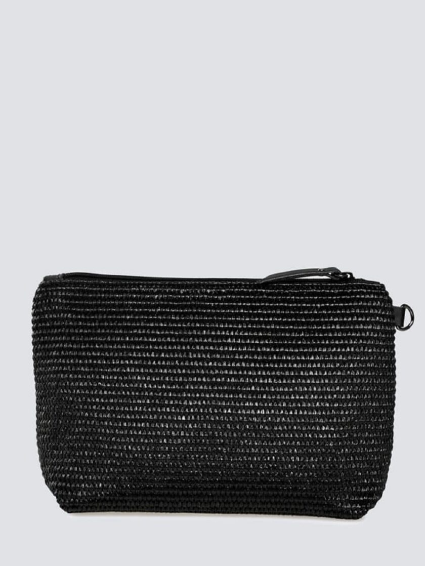 Necessaire Rafia Bag - Black lovebyhands.gr