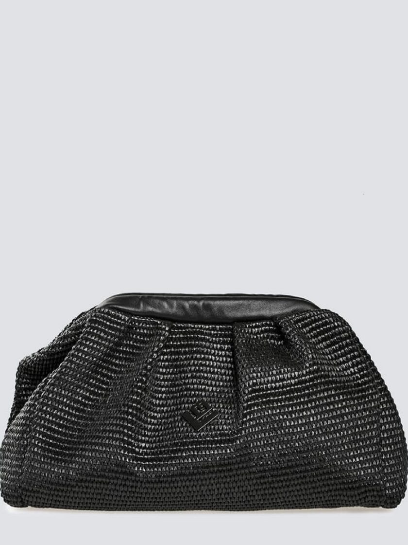 Paris Rafia Bag - Black lovebyhands.gr