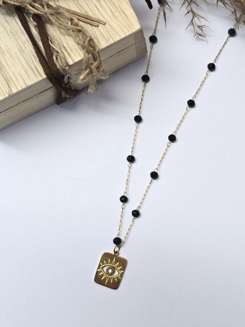 Gold Eye Necklace lovebyhands.gr