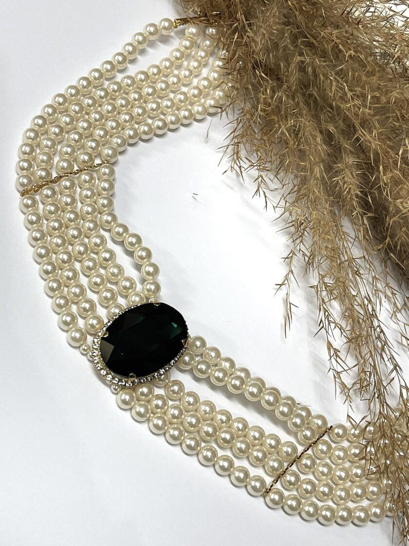 Andromeda Necklace - Dark Green Stone lovebyhands.gr