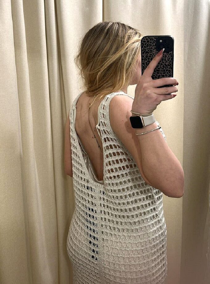 Φόρεμα beachwear Lurex - Off White lovebyhands.gr
