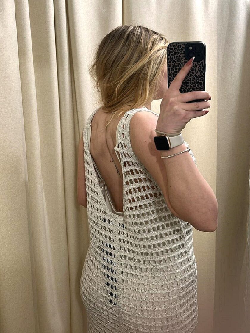 Φόρεμα beachwear Lurex - Off White lovebyhands.gr