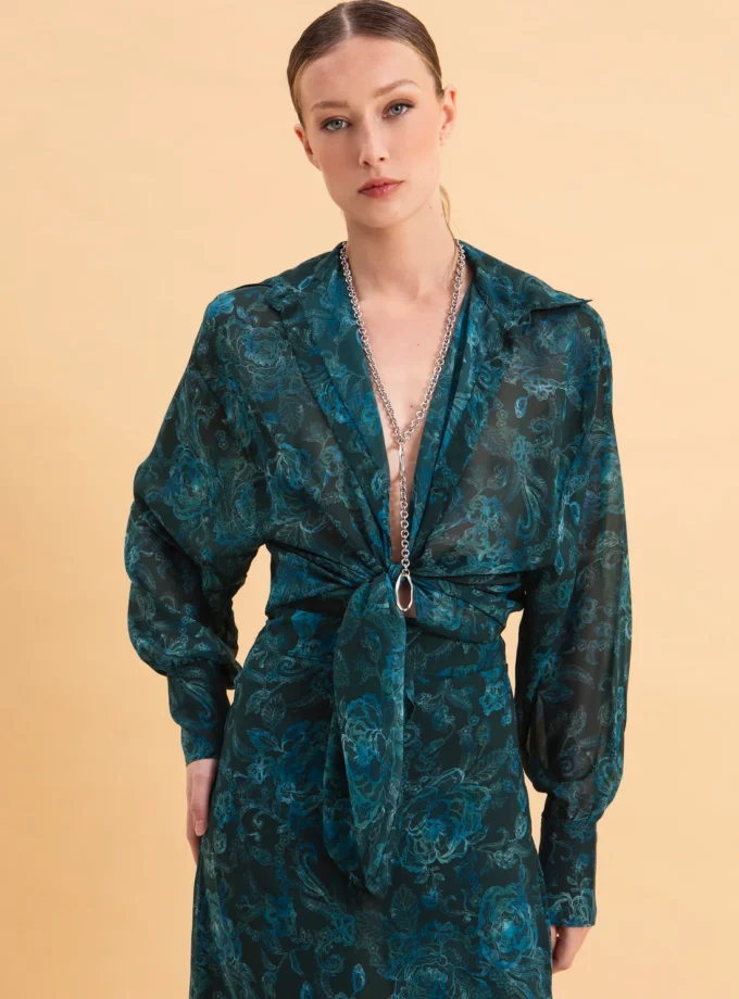 Teal Elegance Shirt lovebyhands.gr