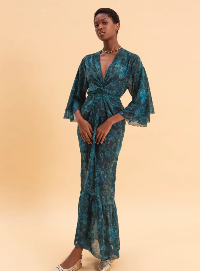 Teal Elegance Kimono lovebyhands.gr