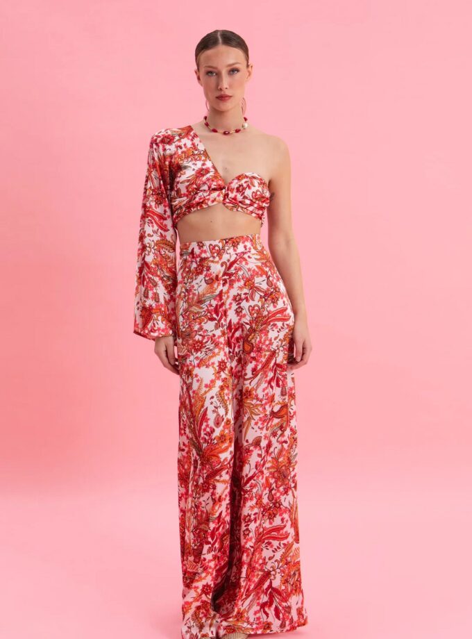 Rustic Romance High Waisted Satin Pants lovebyhands.gr