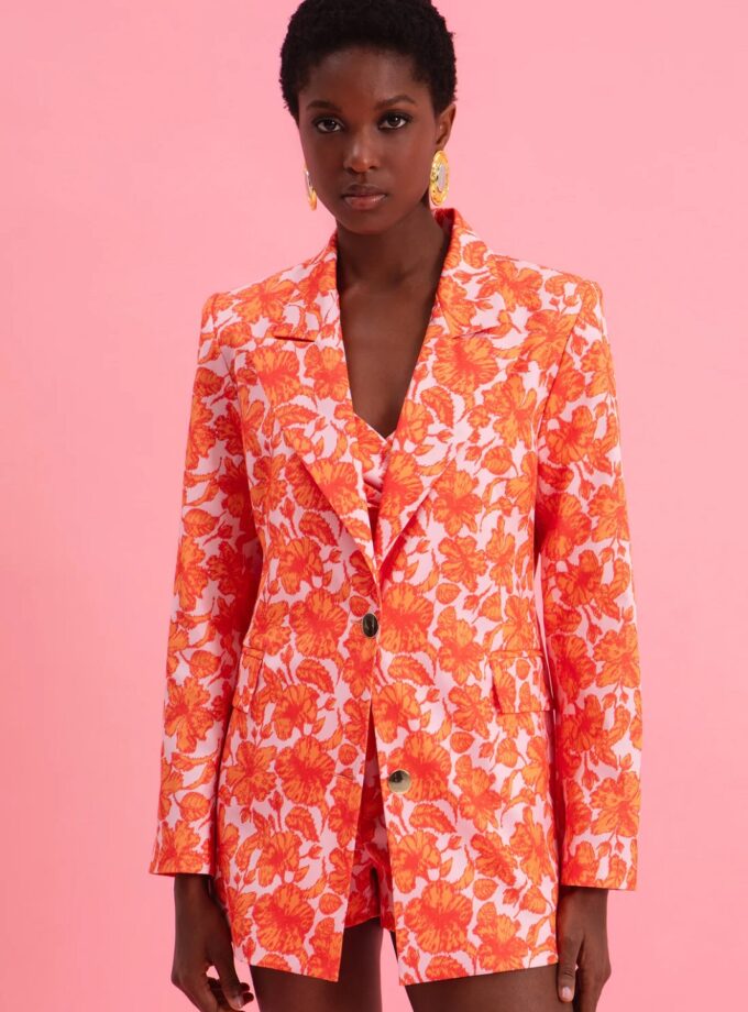 Coral Hibiscus Blazer lovebyhands.gr