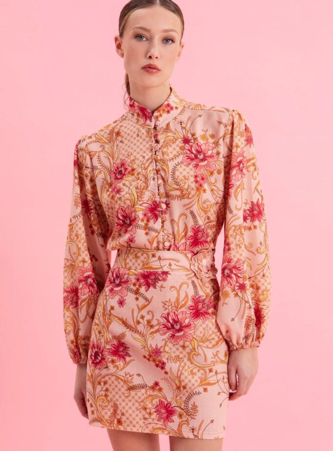 Dusty Pink Linen Shirt lovebyhands.gr