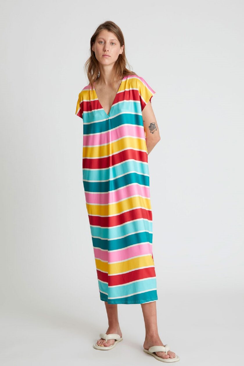 Colour Wave printed long kaftan lovebyhands.gr