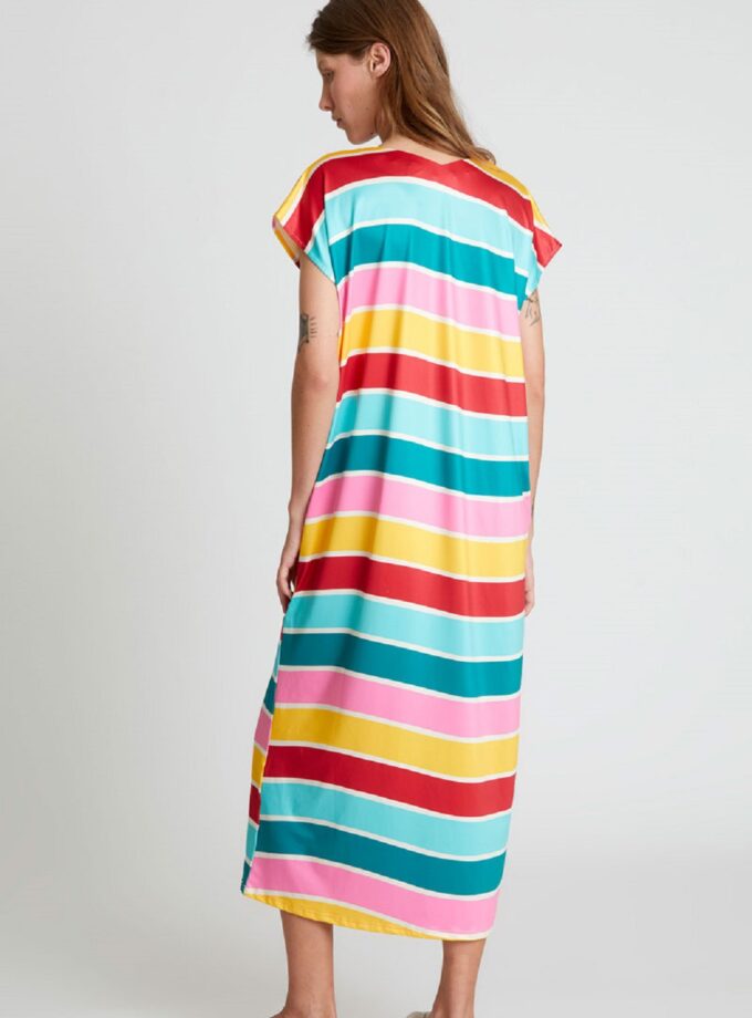 Colour Wave printed long kaftan lovebyhands.gr