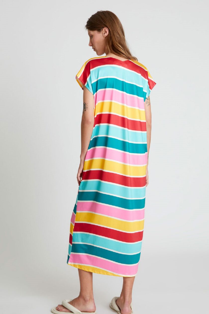 Colour Wave printed long kaftan lovebyhands.gr