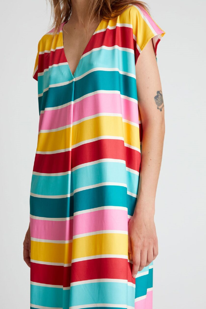 Colour Wave printed long kaftan lovebyhands.gr