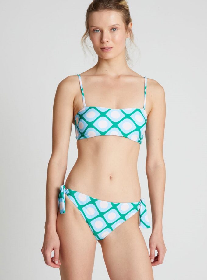 Poniente printed straight bikini top lovebyhands.gr