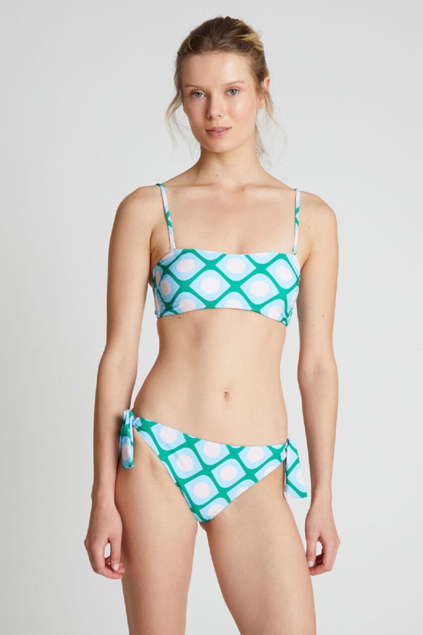 Poniente printed straight bikini top lovebyhands.gr