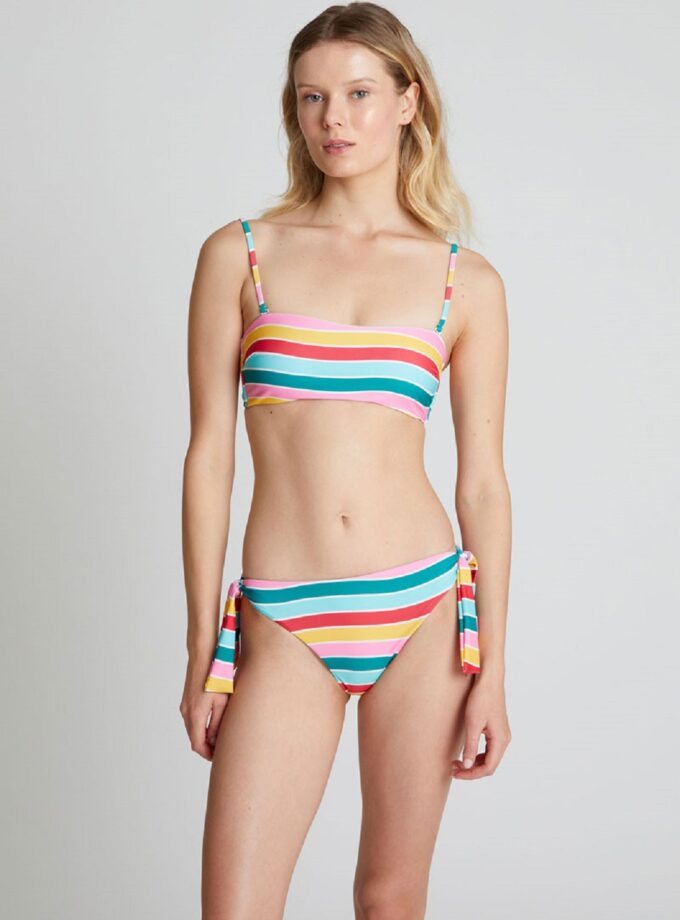 Colour Wave printed straight bikini top lovebyhands.gr