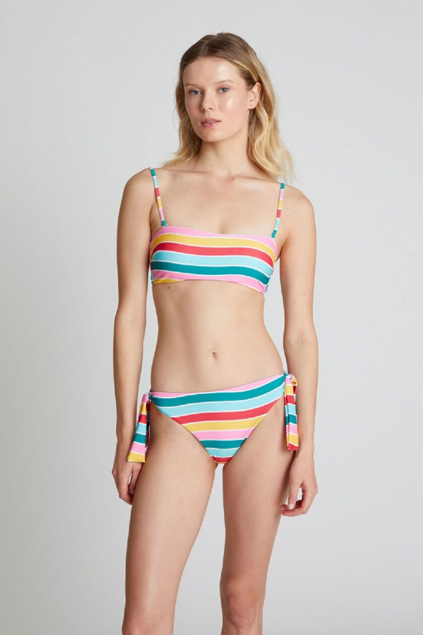 Colour Wave printed straight bikini top lovebyhands.gr