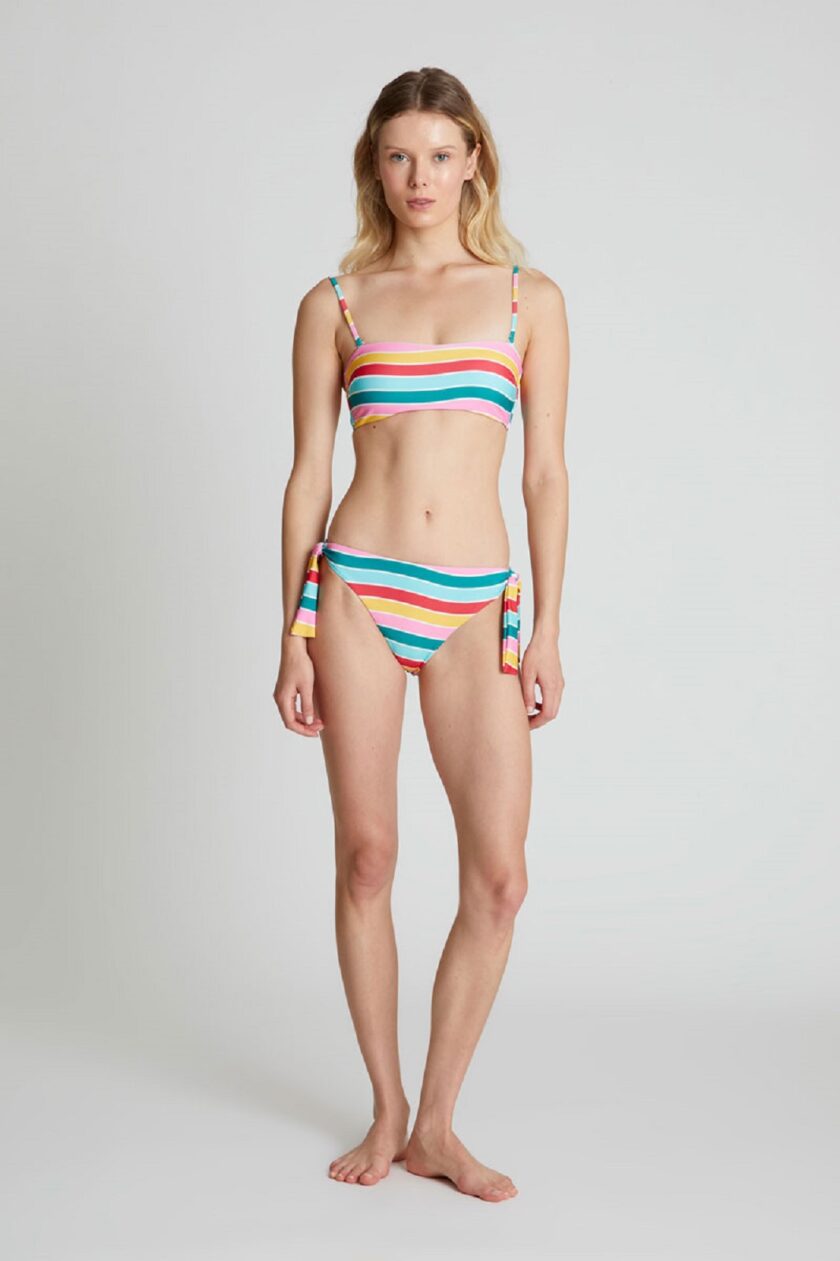 Colour Wave printed straight bikini top lovebyhands.gr