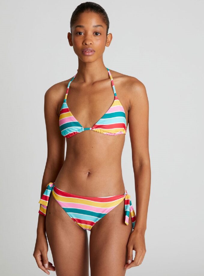 Colour Wave printed triangle bikini top lovebyhands.gr