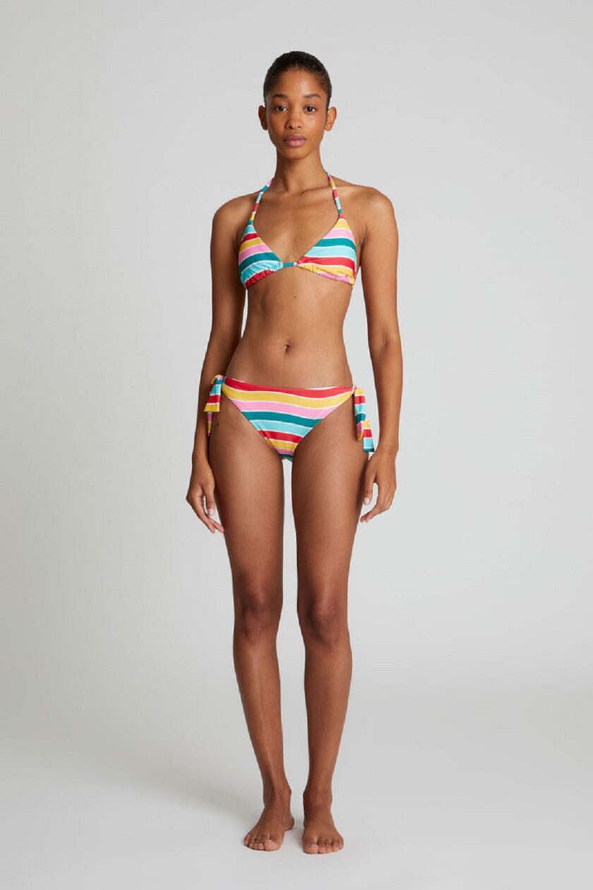 Colour Wave printed triangle bikini top lovebyhands.gr