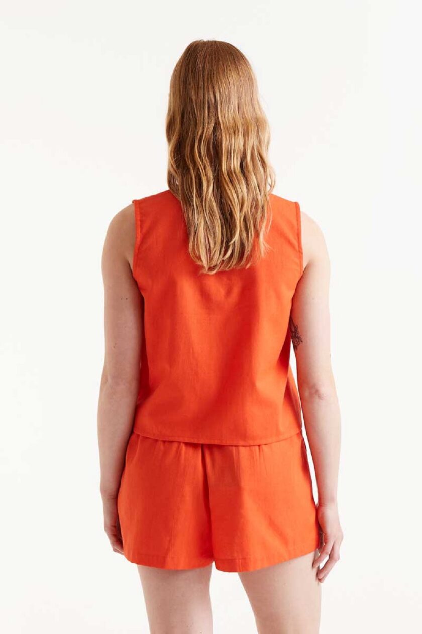 Orange Top With Buttons lovebyhands.gr