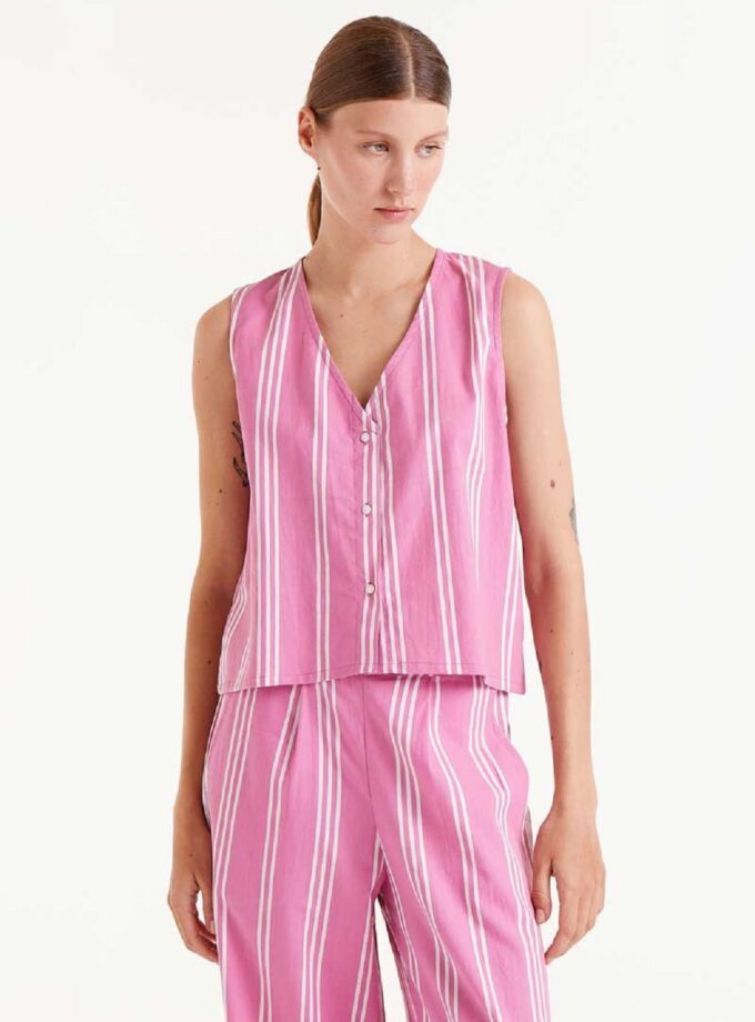 Pink Stripes Top lovebyhands.gr