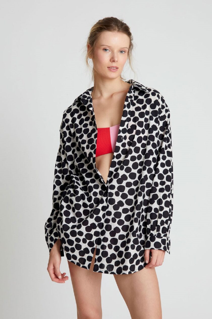 Terrazzo print oversized shirt lovebyhands.gr
