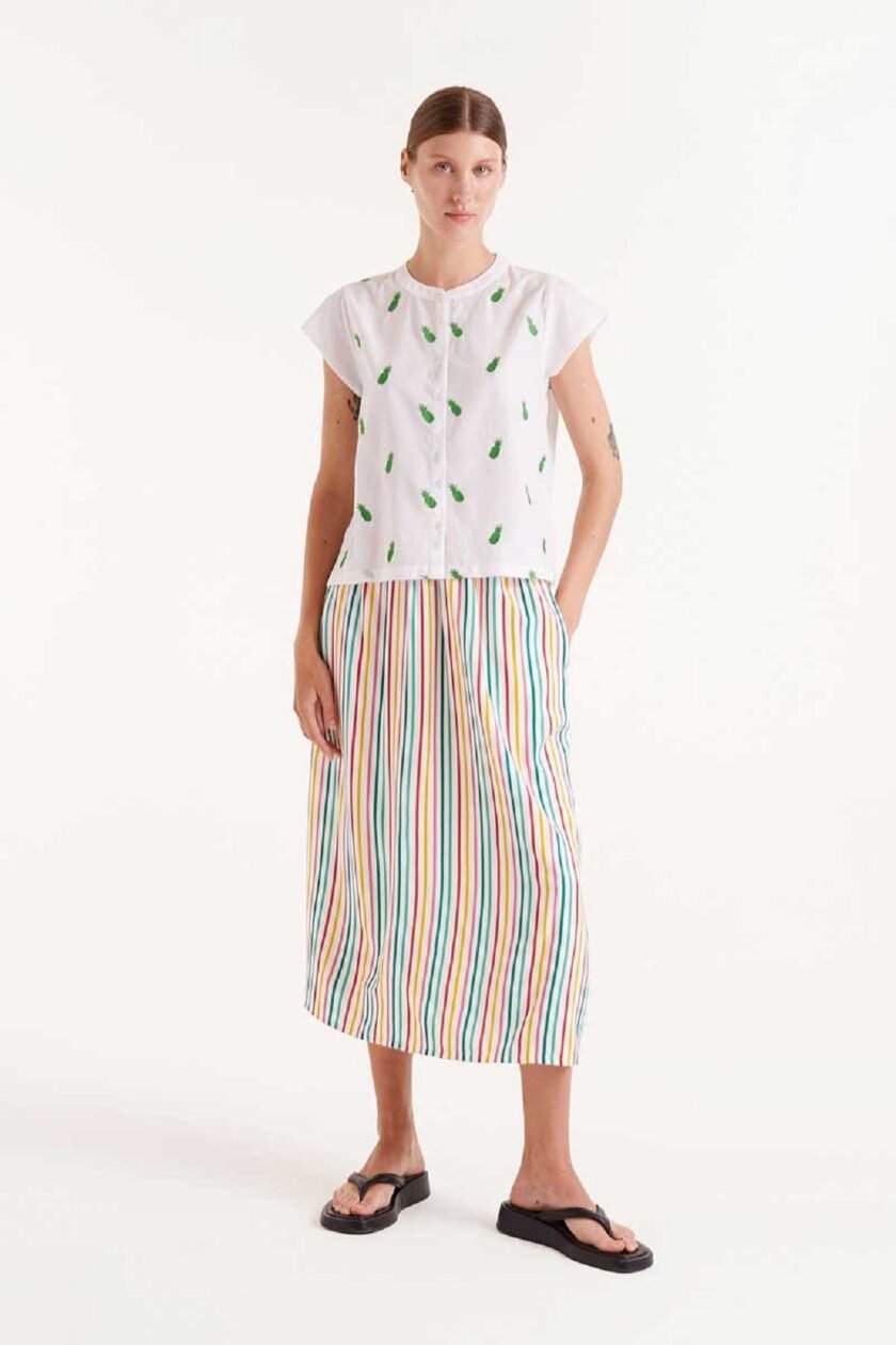 White Shirt With Pineapples lovebyhands.gr