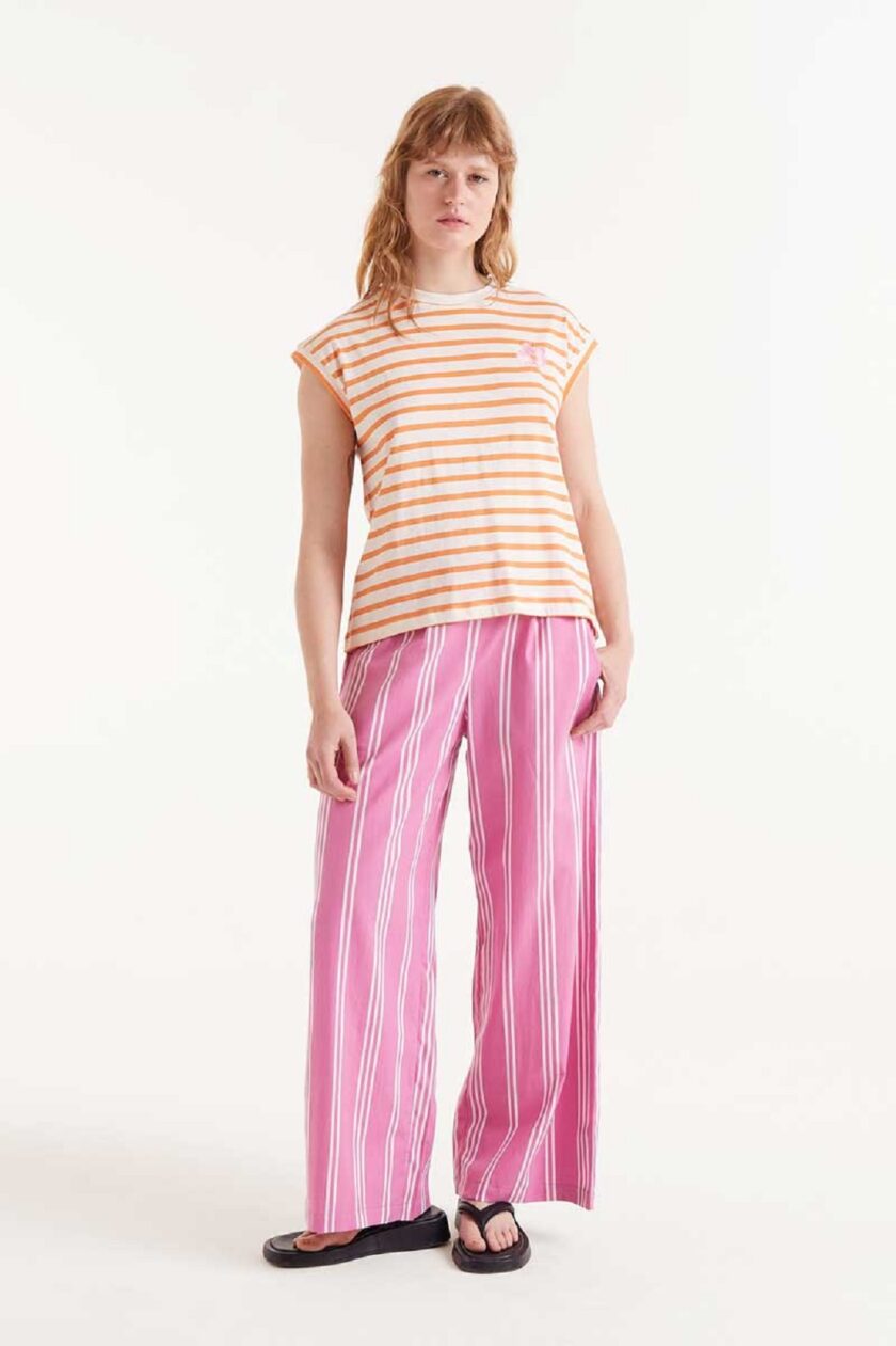 Stripes T-Shirt With Flower lovebyhands.gr