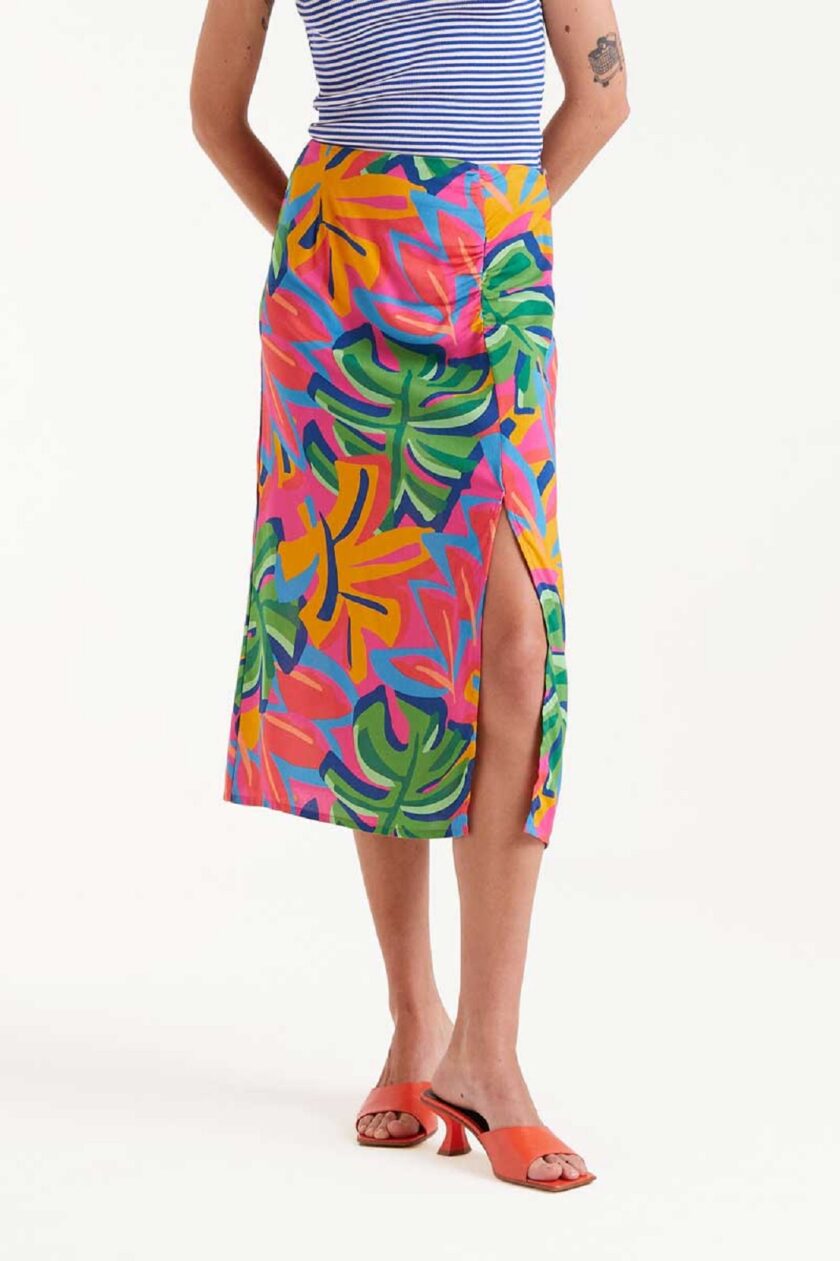 Samba floral print midi skirt lovebyhands.gr