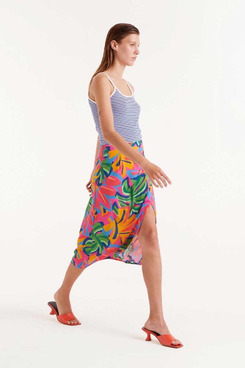 Samba floral print midi skirt lovebyhands.gr