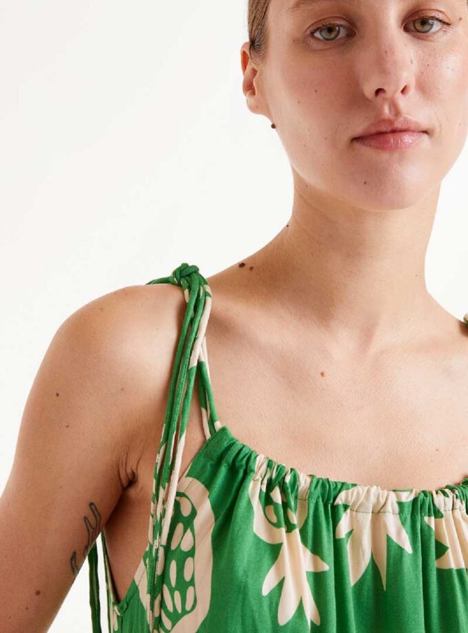 Long dress with ananas print lovebyhands.gr
