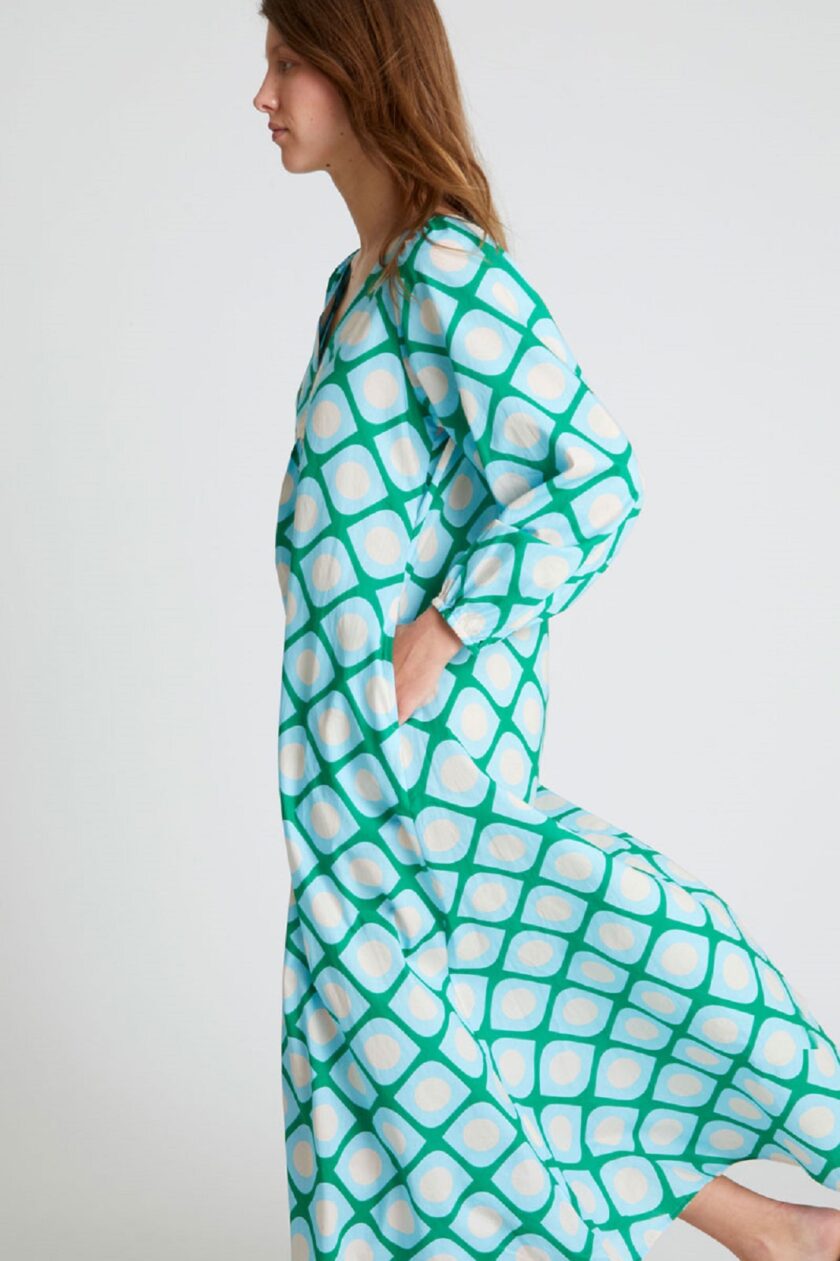 Poniente printed long dress lovebyhands.gr